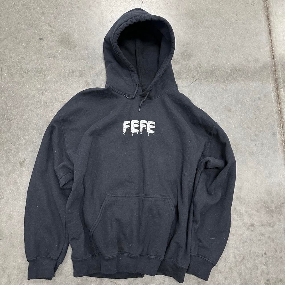 FEFE 6ix9ine black graphic pull over hoodie Size Large